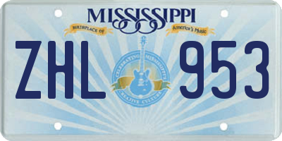 MS license plate ZHL953