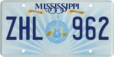 MS license plate ZHL962