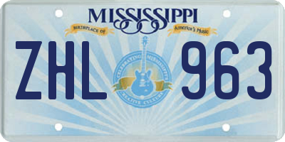 MS license plate ZHL963