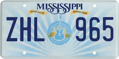 MS license plate ZHL965