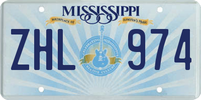 MS license plate ZHL974