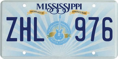 MS license plate ZHL976