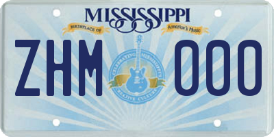 MS license plate ZHM000