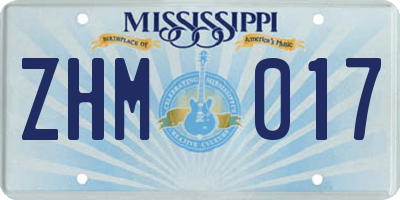 MS license plate ZHM017