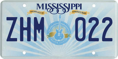 MS license plate ZHM022