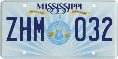 MS license plate ZHM032
