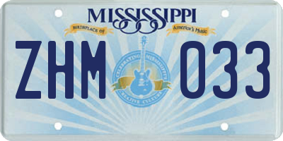MS license plate ZHM033