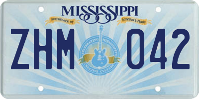 MS license plate ZHM042