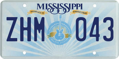 MS license plate ZHM043