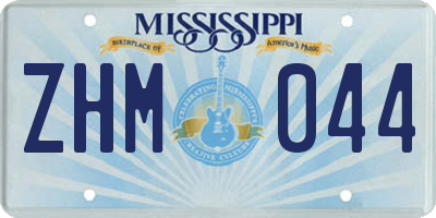 MS license plate ZHM044