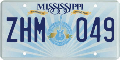 MS license plate ZHM049