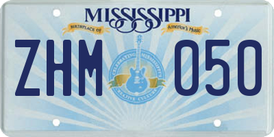 MS license plate ZHM050