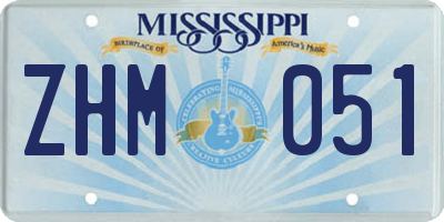 MS license plate ZHM051