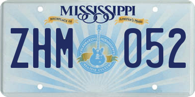 MS license plate ZHM052