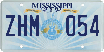 MS license plate ZHM054
