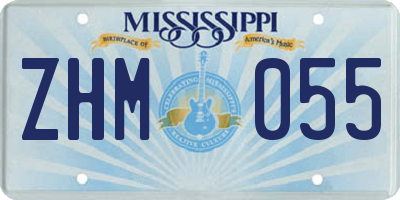 MS license plate ZHM055