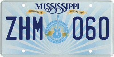 MS license plate ZHM060