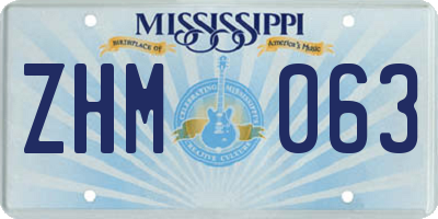 MS license plate ZHM063
