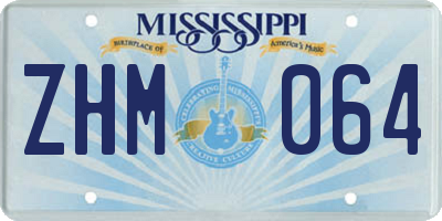MS license plate ZHM064