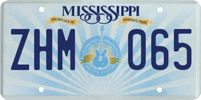 MS license plate ZHM065