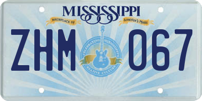 MS license plate ZHM067