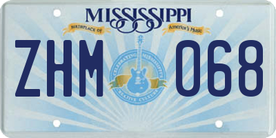 MS license plate ZHM068