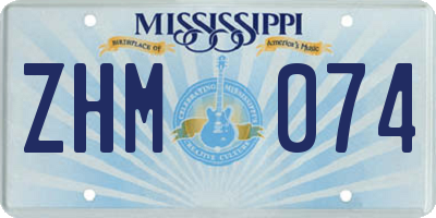 MS license plate ZHM074