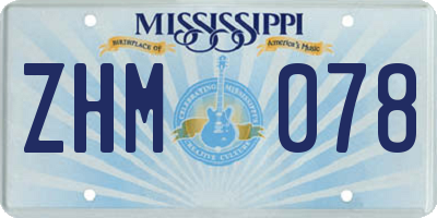 MS license plate ZHM078