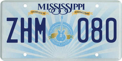 MS license plate ZHM080