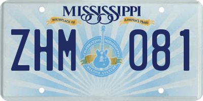 MS license plate ZHM081