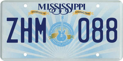 MS license plate ZHM088