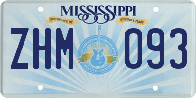 MS license plate ZHM093
