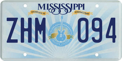 MS license plate ZHM094