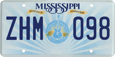 MS license plate ZHM098