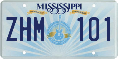 MS license plate ZHM101