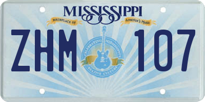 MS license plate ZHM107