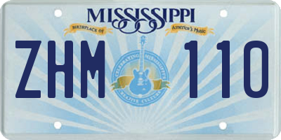 MS license plate ZHM110