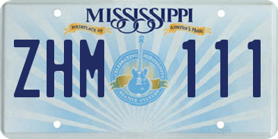 MS license plate ZHM111
