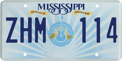 MS license plate ZHM114