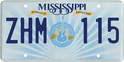 MS license plate ZHM115