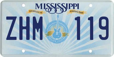 MS license plate ZHM119