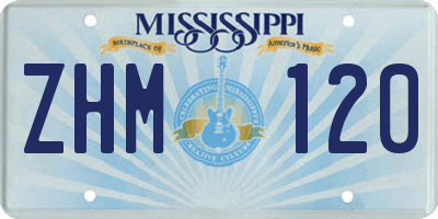 MS license plate ZHM120