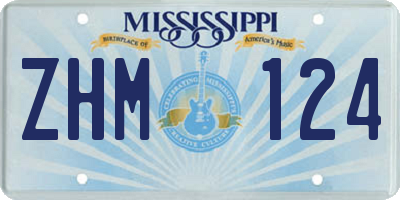 MS license plate ZHM124