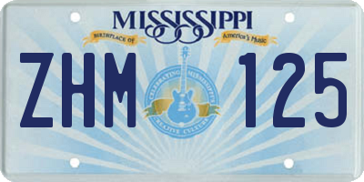 MS license plate ZHM125