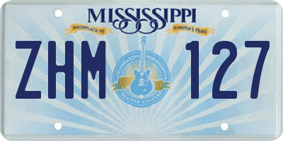 MS license plate ZHM127