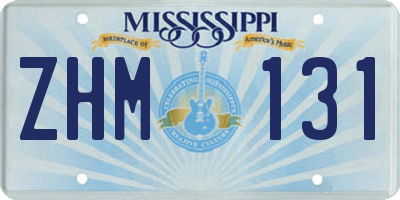 MS license plate ZHM131