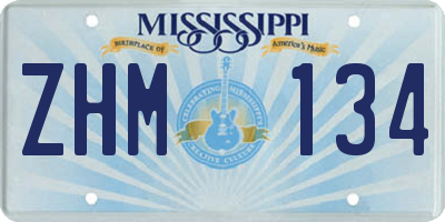 MS license plate ZHM134