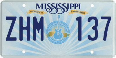 MS license plate ZHM137