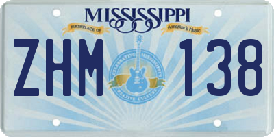 MS license plate ZHM138