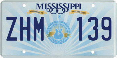 MS license plate ZHM139